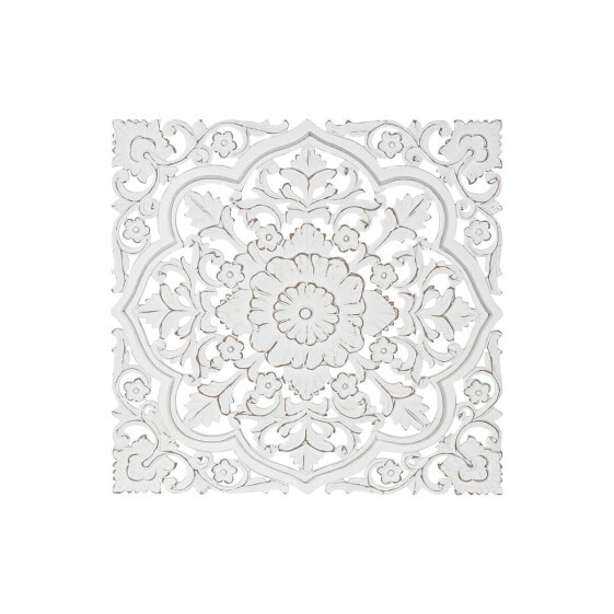 Настенный декор DKD Home Decor Белый Mandala Индиец Отделка состаренная Маринованный 90 x 4 x 90 cm