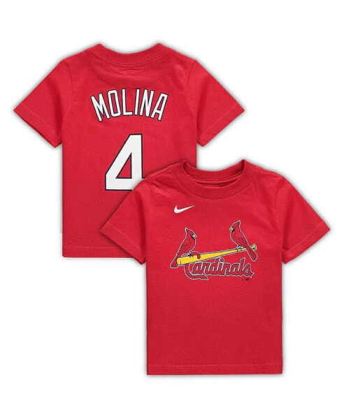 Boys and Girls Infant Yadier Molina Red St. Louis Cardinals Player Name and Number T-shirt