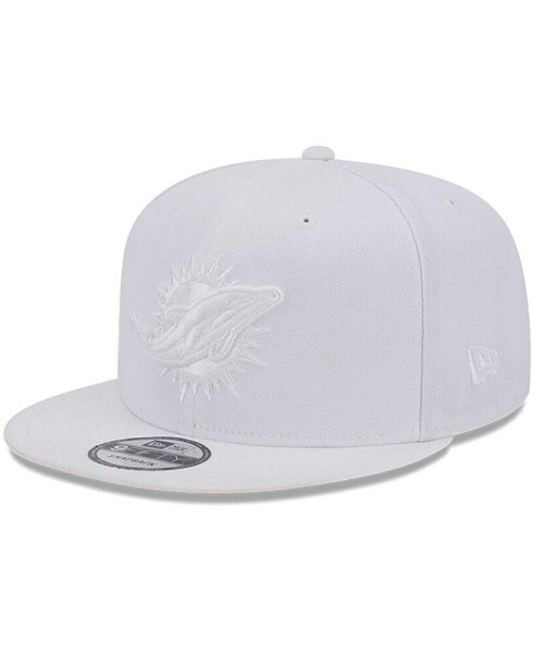 Men's Miami Dolphins Main White on White 9FIFTY Snapback Hat