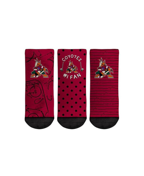 Носки детские для мальчиков и девочек Rock 'Em Arizona Coyotes #1 Fan 3-Pack Crew Socks Set