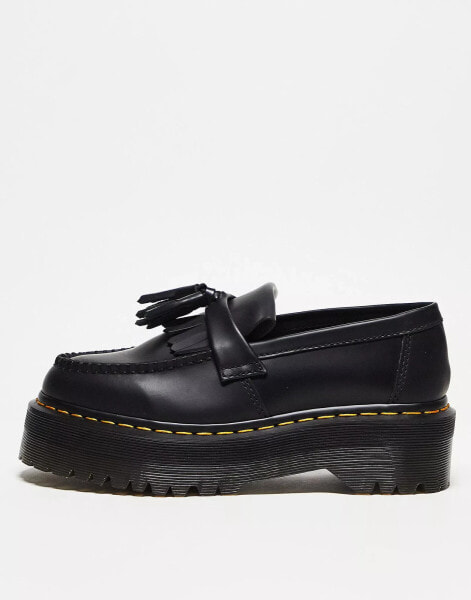 Dr Martens Adrian quad loafers in black smooth leather