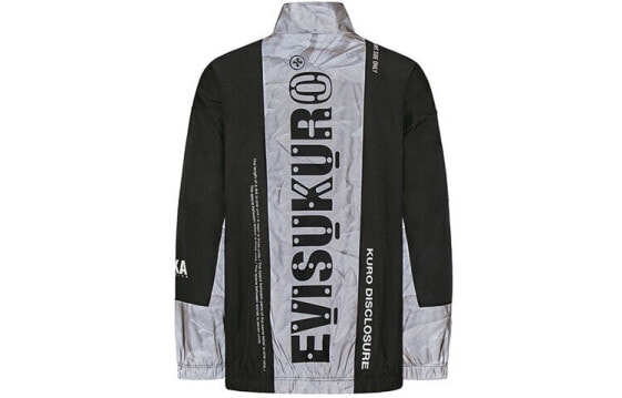 EVISU 树叶拼色防风夹克 男款 黑色 / Куртка EVISU Trendy Clothing Featured Jacket 2EAGNM0JK737LF