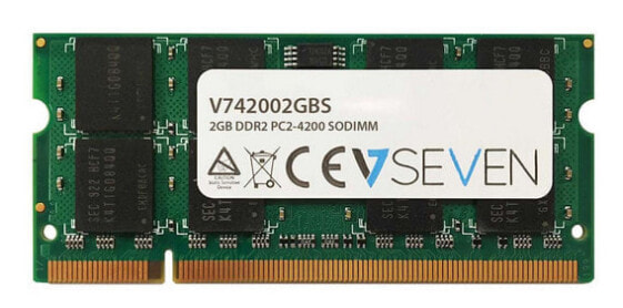 V7 2GB DDR2 PC2-4200 533Mhz SO DIMM Notebook Memory Module - V742002GBS - 2 GB - 1 x 2 GB - DDR2 - 533 MHz - 200-pin SO-DIMM - Green