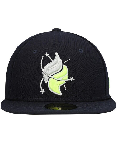 Men's Navy Columbia Fireflies Authentic Collection Team Alternate 59FIFTY Fitted Hat