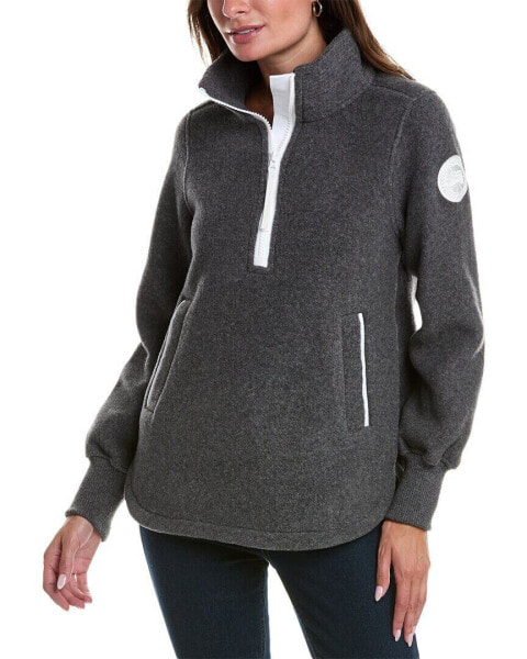 Canada Goose Severn Fleece Wool 1/2-Zip Sweater Women's Grey L