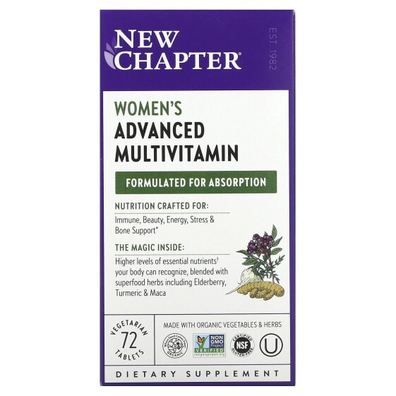 New Chapter, улучшенный мультивитаминный комплекс для женщин, 72 вегетарианские таблетки