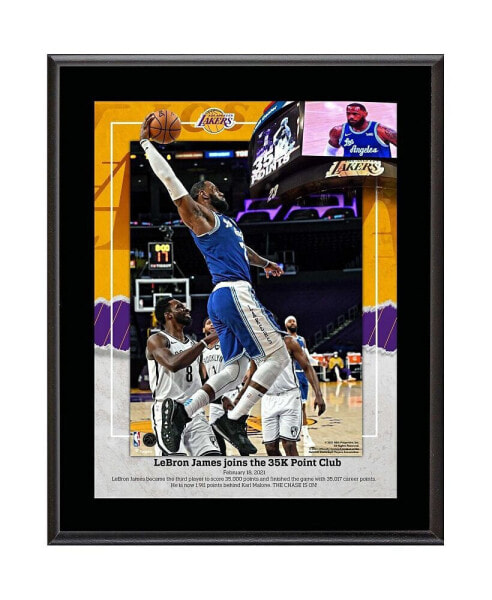 Панно с изображением Леброна Джеймса Лос-Анджелес Лейкерс Fanatics 10.5" x 13" - 3-й игрок в истории НБА, набравший 35000 очков.