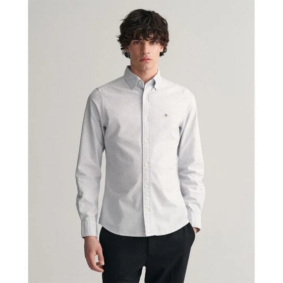 Рубашка Gant Slim Oxford Banker Stripe с длинным рукавом