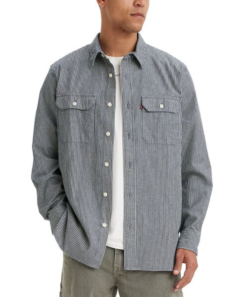 Men's Worker Relaxed-Fit Button-Down Shirt, Created for Macy's