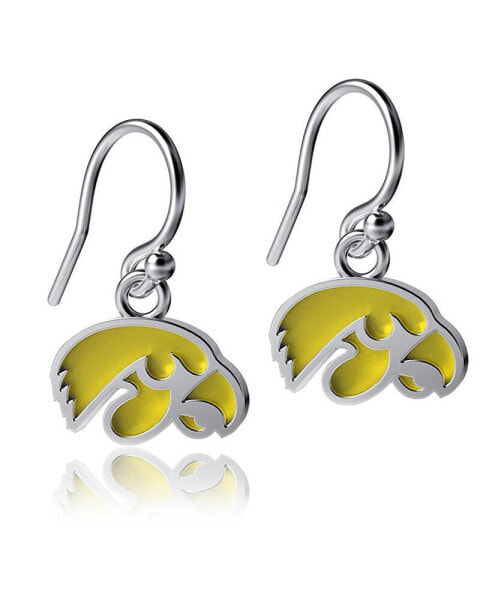 Women's Iowa Hawkeyes Silver Enamel Dangle Earrings