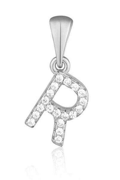 Silver pendant with zircons letter "R" SVLP0948XH2BI0R