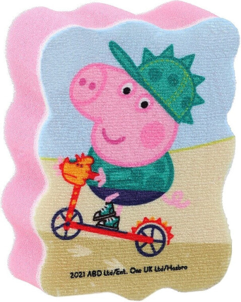 Badeschwamm für Kinder Peppa Pig Georg auf dem Fahrrad rosa