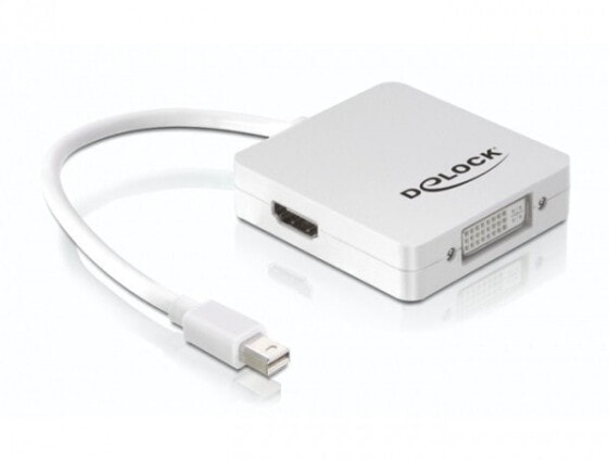 Delock 61768, 0.24 m, Mini DisplayPort, DisplayPort + DVI + HDMI, Male, Female, White
