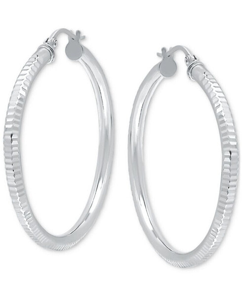 Textured Tube Medium Hoop Earrings, 35mm, Created for Macy's