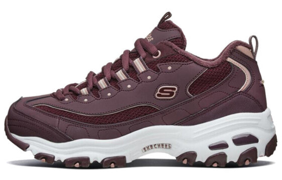 Кроссовки Skechers D'Lites 1.0 Женские Бордово-белые С утеплением