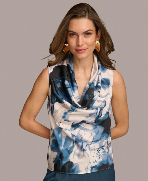 Women's Printed Cowl Neck Tank