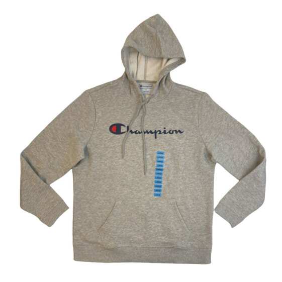 Champion Men's Pullover Graphic Script Fleece Hoodie, Kangaroo Pocket (Oxford