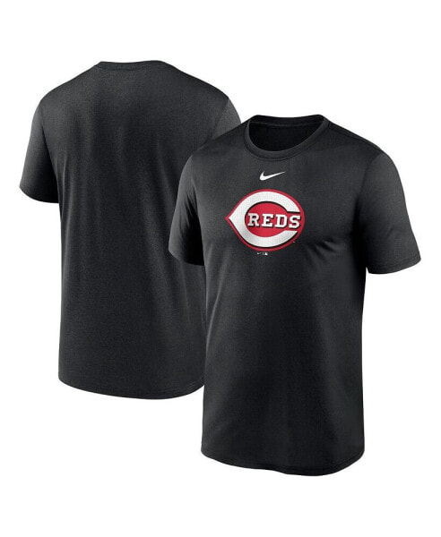 Men's Black Cincinnati Reds Legend Fuse Large Logo Performance T-shirt