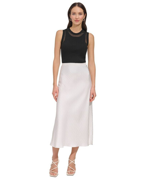 Women's Jacquard-Stripe Slip Skirt