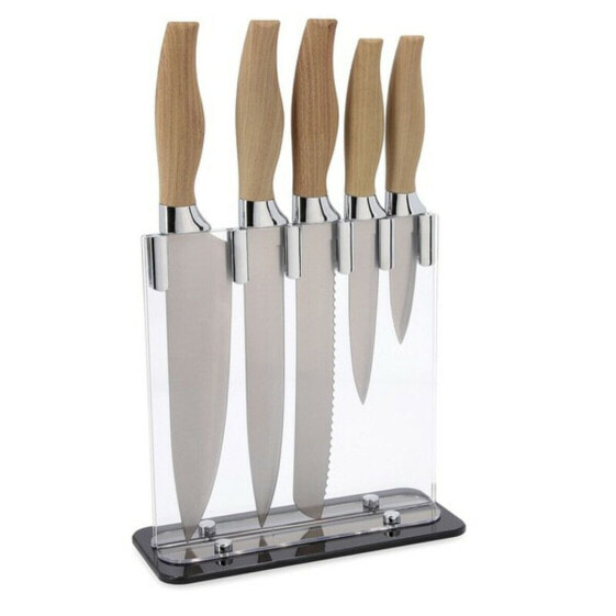 Кухонные ножи с подставкой Quid Baobab (5 pcs) Коричневый Металл