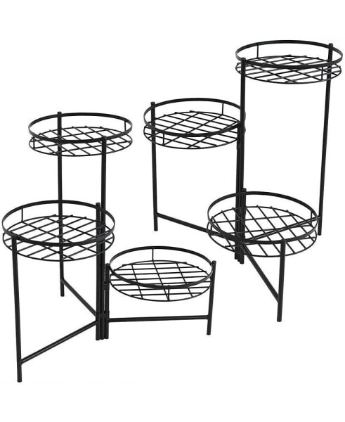 Black Iron Indoor/Outdoor 3-Tier Plant Stand - 22 in - Set of 2