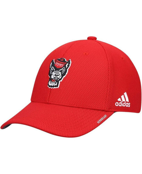 Головной убор Adidas Кепка тренерская 2021 NC State Wolfpack Aeroready Flex, красная