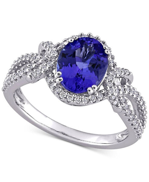 Tanzanite (1-4/5 ct. t.w.) & Diamond (1/3 ct. t.w.) Openwork Statement Ring in 14k White Gold