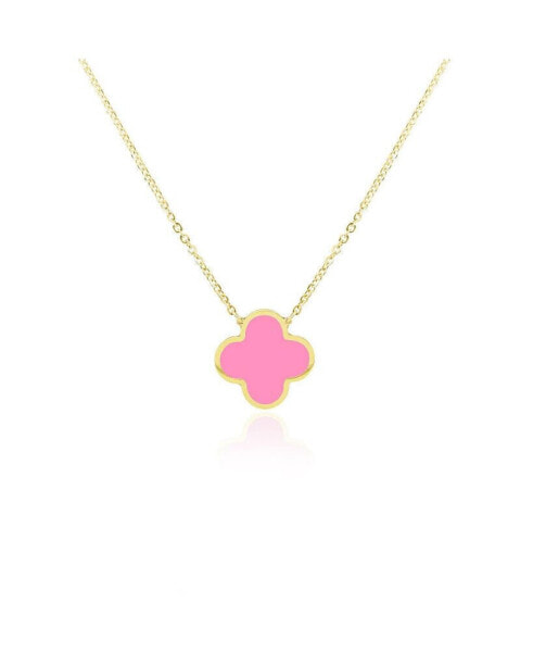 The Lovery extra Large Bubblegum Pink Single Clover Necklace