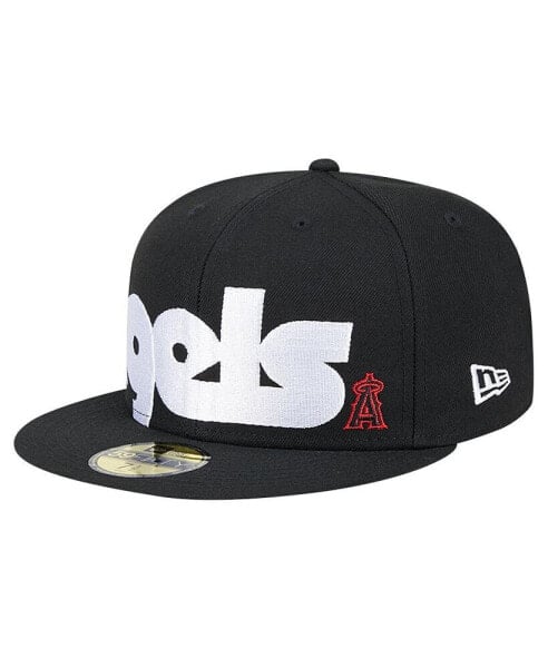 Men's Black Los Angeles Angels Checkered Undervisor 59FIFTY Fitted Hat