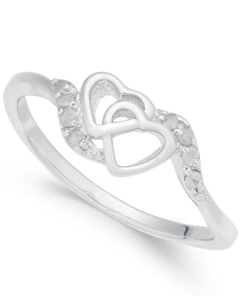 Кольцо Macy's Interlocked Heart  in Sterling Silver