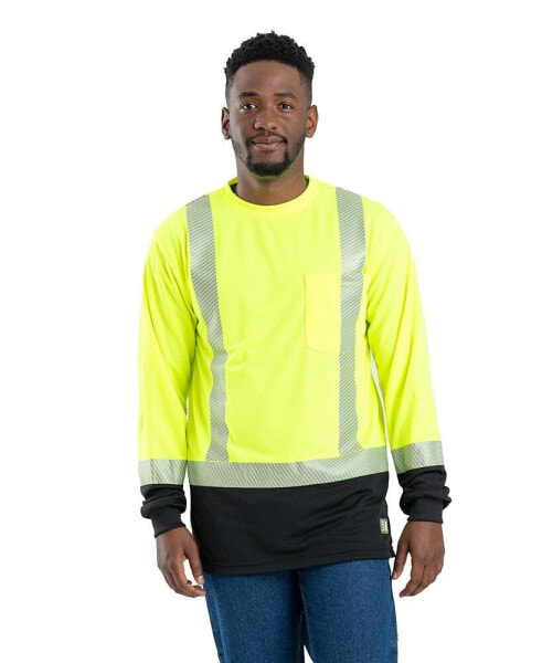 Men's Tall Hi Vis Class 3 Color Block Long Sleeve Tee