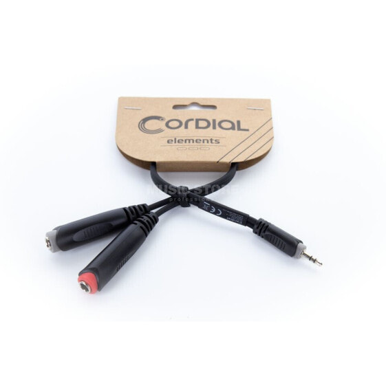 Cordial EY 0.3 WGG Y-Adaptor Cable [Mini Jack/2x Jack] 300mm (Black)