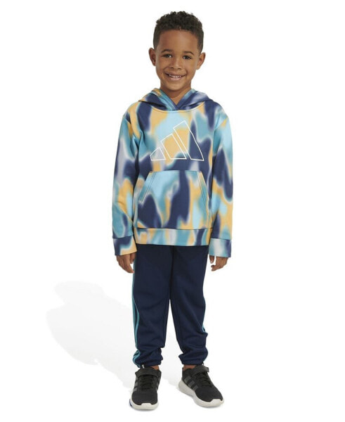 Little Boys Printed Polyester Fleece Pullover Hoodie and Jogger Pants, 2 Piece Set