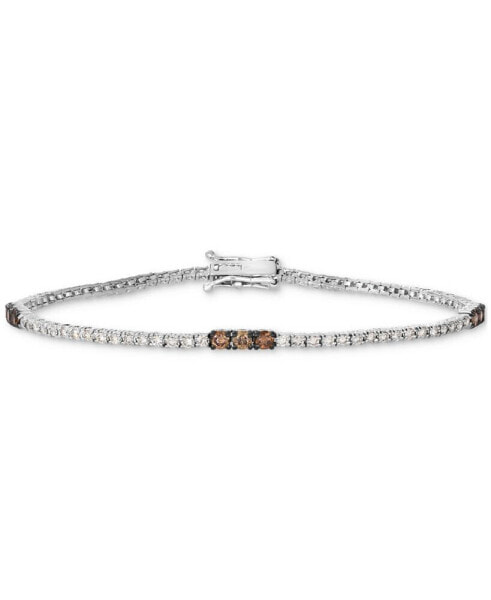 Nude Diamond & Chocolate Diamond Station Tennis Bracelet (1-5/8 ct. t.w.) in 14k White Gold