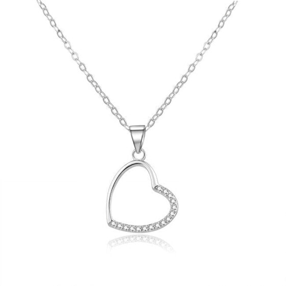 Gentle silver necklace with heart AGS977 / 47