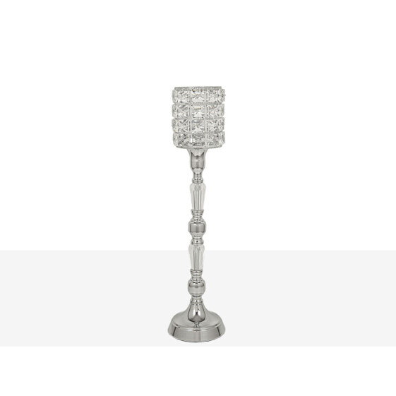 Candleholder Romimex Silver 12 x 44 x 12 cm Wineglass