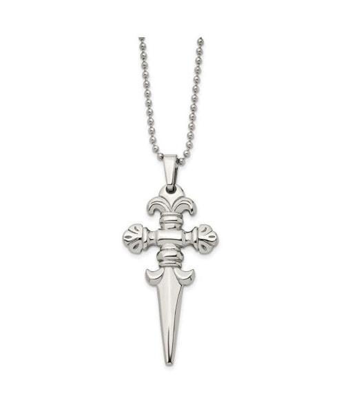 Chisel polished Dagger Pendant on a Ball Chain Necklace