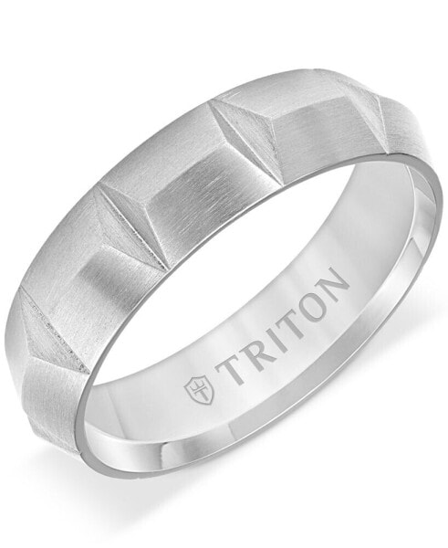 Men's Carved Comfort Fit Wedding Band in Gray Titanium