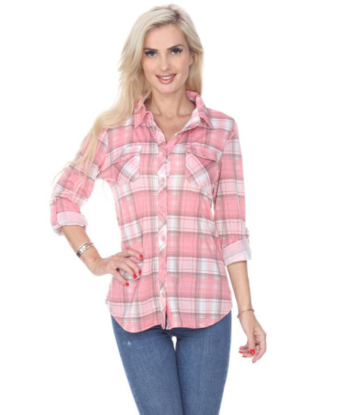 Women's Oakley Stretchy Plaid Top