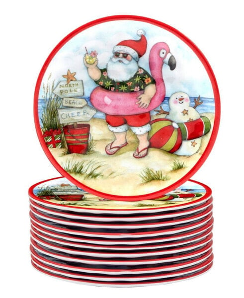 Santa's Wish 6" Melamine Canape Plates, Set of 12