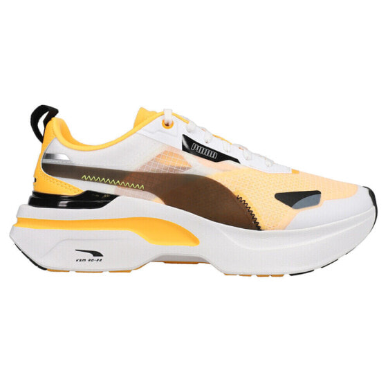 Puma Kosmo Rider Lace Up Womens White, Yellow Sneakers Casual Shoes 38311304