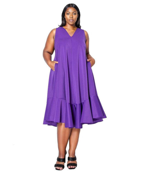 Plus Size Simone Sleeveless Pocket Flare Dress