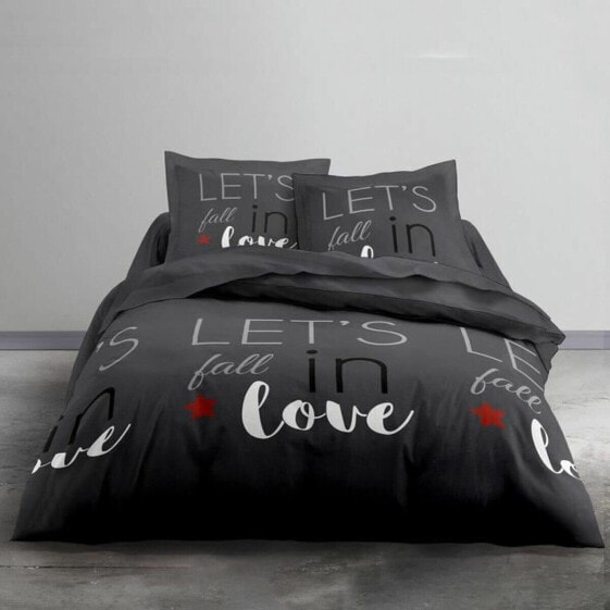 Комплект постельного белья TODAY Любовь Серый Двуспальная кровать 240 x 260 см