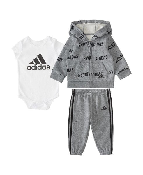 Baby Boys Fleece Jacket, Bodysuit and Pants, 3 Piece Set