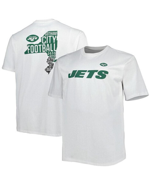 Men's White New York Jets Big and Tall Hometown Collection Hot Shot T-shirt