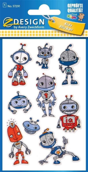 Наклейки брокатные ZDESIGN - Роботы для детей