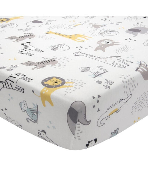 Animal Jungle Soft 100% Cotton Jersey Baby Fitted Crib Sheet