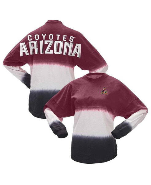 Women's Branded Garnet, Black Arizona Coyotes Ombre Long Sleeve T-shirt