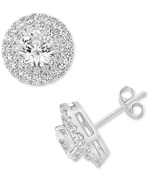 Серьги Macy's Diamond Double Halo Stud