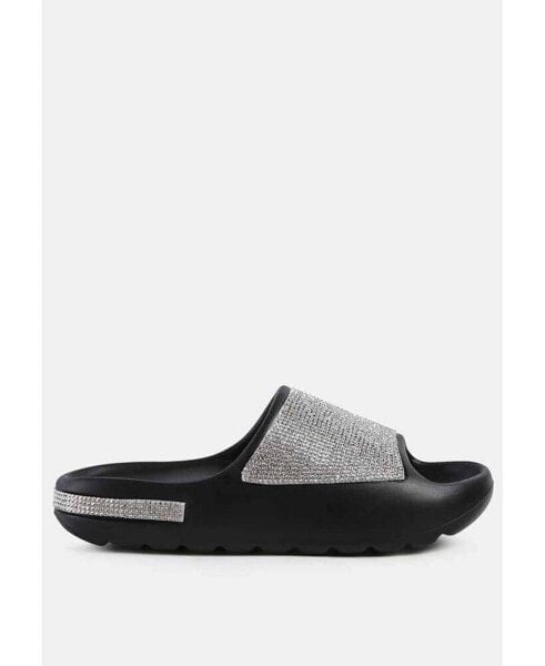 Dumba Diamante Pool Sliders Flats